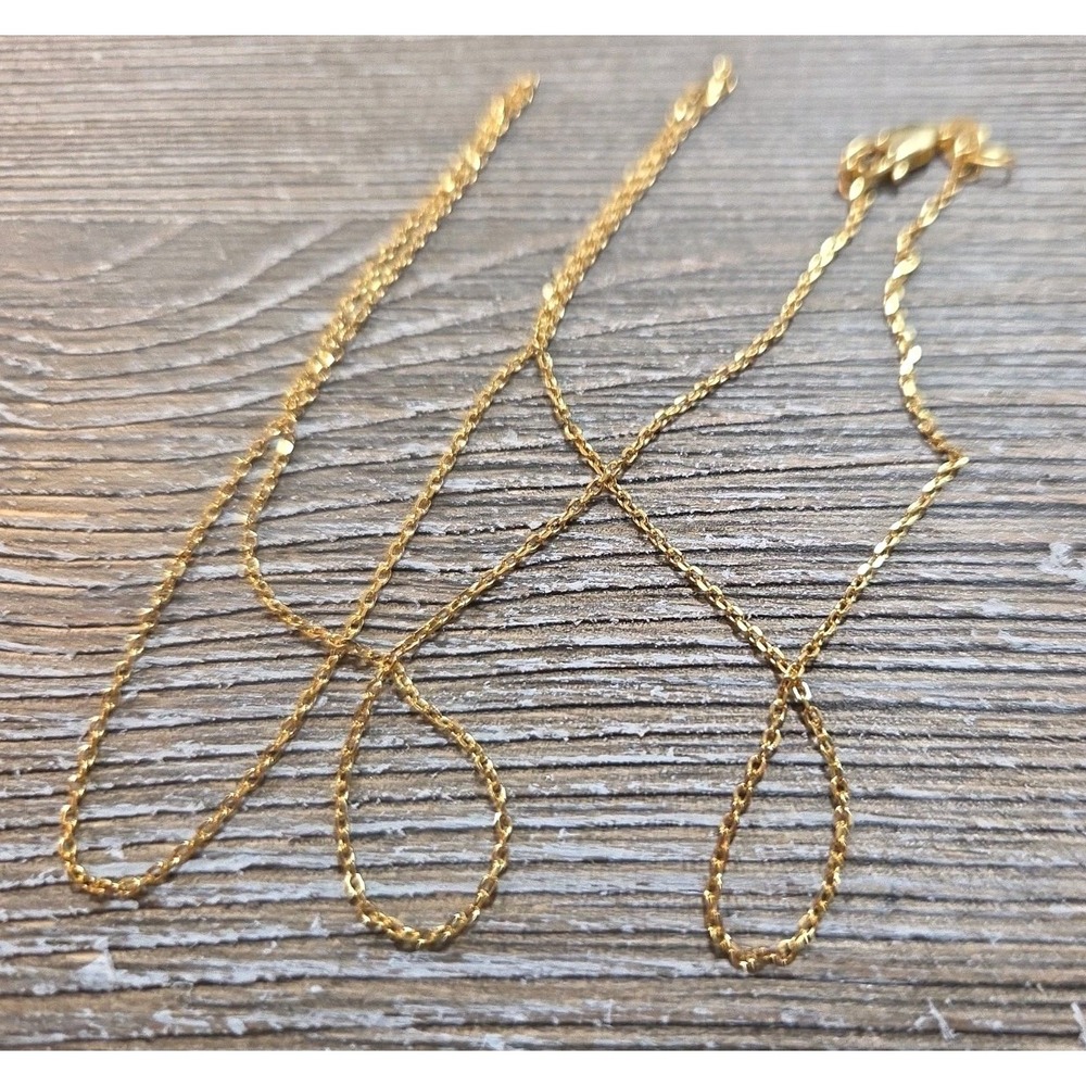 18K Gold Plated Over Sterling Necklace 22" Cable Chain From Jewlpire New In Box